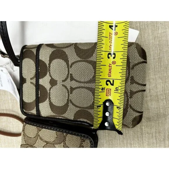 Coach Signature Logo Print Brown Lanyard Wallet & Pouch - Picture 6 of 13